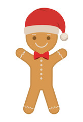 cute christmas cookie with hat vector illustration design