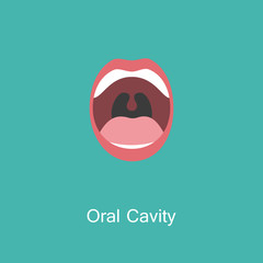 Line icon mouth with teeth.