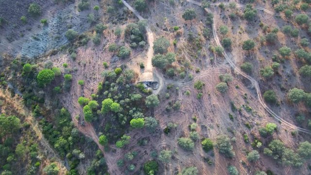 Drone en  dolmenes de el Pozuelo en Zalamea la Real, Huelva ( Andalucia,Espa&ntilde;a) Video aereo con Drone