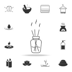 Aroma sticks in bottle icon. Detailed set of SPA icons. Premium quality graphic design. One of the collection icons for websites, web design, mobile app