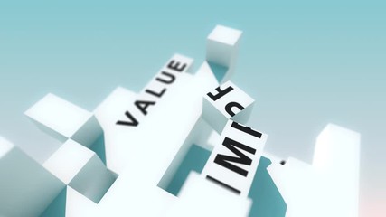 Change Management words animated with cubes