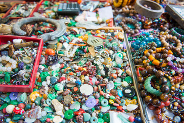 Traditional Chinese stone amulets made of jade at Upper Lascar Row historical market