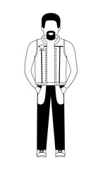 rough motorcyclist avatar character vector illustration design