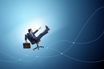 Businessman in economic growth concept