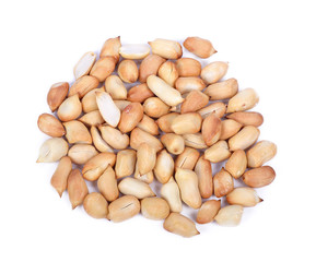 roasted peanuts isolated on white background