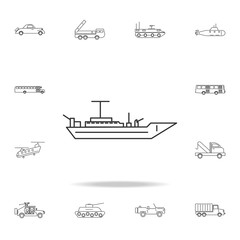 Battleship line icon. Detailed set of transport outline icons. Premium quality graphic design icon. One of the collection icons for websites, web design, mobile app