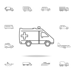 ambulance icon. Detailed set of transport outline icons. Premium quality graphic design icon. One of the collection icons for websites, web design, mobile app