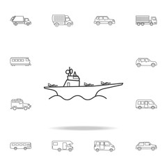 aircraft carrier icon. Detailed set of transport outline icons. Premium quality graphic design icon. One of the collection icons for websites, web design, mobile app