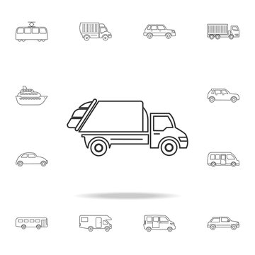 garbage truck icon. Detailed set of transport outline icons. Premium quality graphic design icon. One of the collection icons for websites, web design, mobile app
