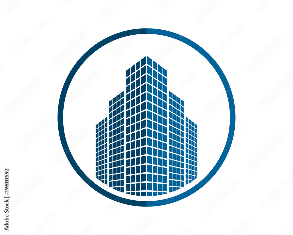 Wall mural building architecture icon blue skyscraper cityscape architecture construction image vector