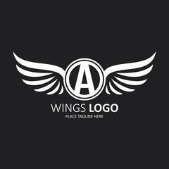 Initial letter A with wings icon design - 196111736