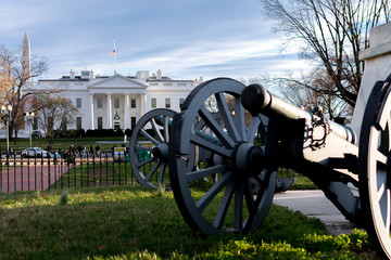 The White House on a windy day