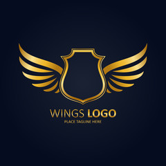 Obraz premium Winged shield gold template