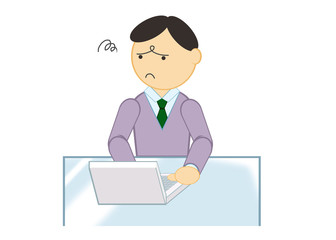 PC作業がうまくいかない会社員