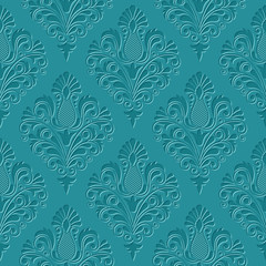 Vintage damask seamless pattern. Classical luxury texture for wallpapers, wrapping, textile. Vector Illustration