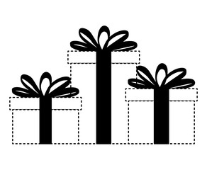 set gifts boxes presents icon vector illustration design