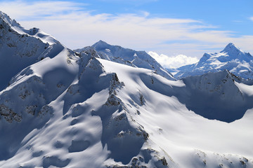Fototapeta na wymiar Photo landscape with Caucasian mountains