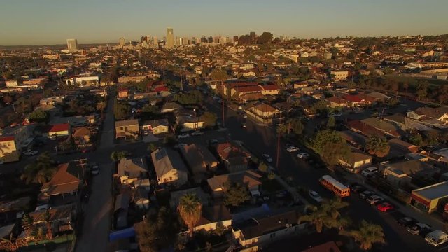 4k San Diego Neighborhood Sun Rise 003 Fly Over