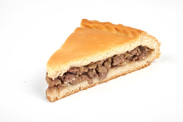 meat pie, isolated on white background