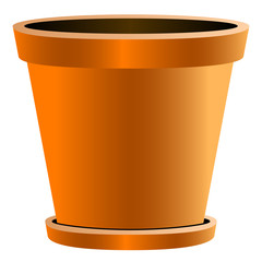 Isolated empty flower pot