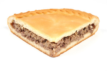 meat pie with a beef, isolated on white background
