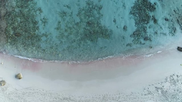 This is a drone footage shot in Mallorca island. In the picture is beautiful Cala Varques beach from above.