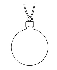 christmas ball hanging decorative icon vector illustration design