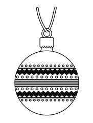 christmas ball hanging decorative icon vector illustration design