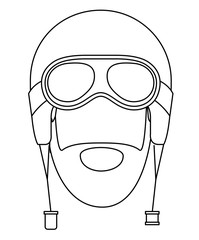 rough motorcyclist head with helmet avatar character vector illustration design