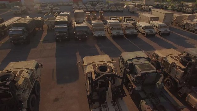 Flyover Military Depot at Sunset