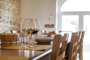 wine in the italian restaurant