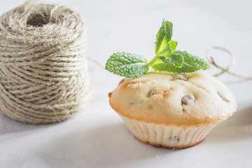 one baked sweet French muffin