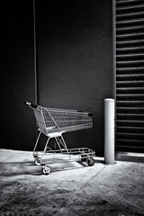 shopping trolley black and white abstract