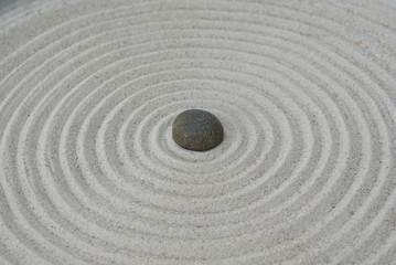 Fototapeta na wymiar zen sand and stone