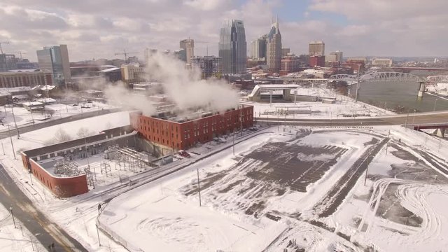 Nashville Snow- Fly over industrial building