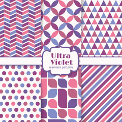 Ultra violet seamless patterns set