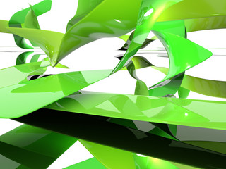 Fototapeta na wymiar Abstract scene - Green forms spreading