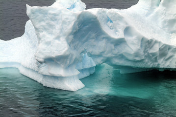 View of iceberg in the Arctic Ocean off the coast of Greenland