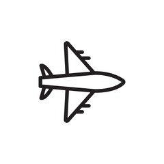 flying airplane, flying aircraft outlined vector icon. Modern simple isolated sign. Pixel perfect vector  illustration for logo, website, mobile app and other designs