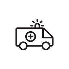 ambulance, emergency car outlined vector icon. Modern simple isolated sign. Pixel perfect vector  illustration for logo, website, mobile app and other designs