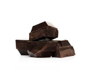 Chocolate on a white background copy space