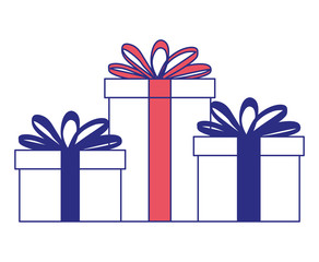 set gifts boxes presents icon vector illustration design