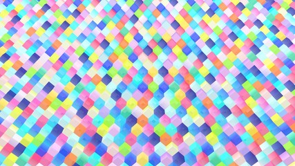 Cubes background. Colorful wallpaper. 3d rendering. Abstract geometric backdrop. Blocks. Simple poster. Square shapes. Digital image.