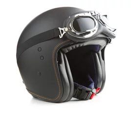 Aluminium Prints Motorsport Open face motorcycle helmet.
