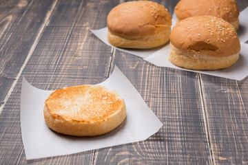 burger for a hamburger cut, cooking concept