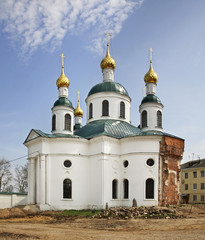 Fototapeta na wymiar Church of Feodorovskaya Icon of Mother of God in Uglich. Yaroslavl oblast. Russia 