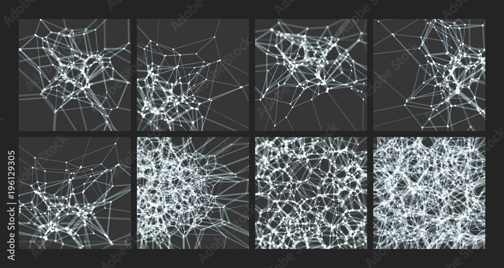 Wall mural lattice structure. science or technology background. graphic design. 3d grid surface. abstract vecto