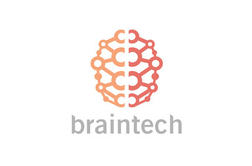 Creative Pinky Brain Technology Logo Design Illustration