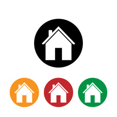 Home icon. Set. Vector illustration. Flat design.