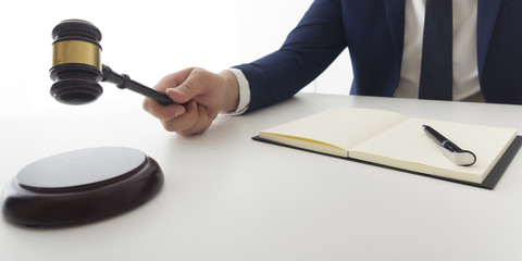 Law, advice and Legal services concept. Lawyer and attorney having team meeting at law firm.